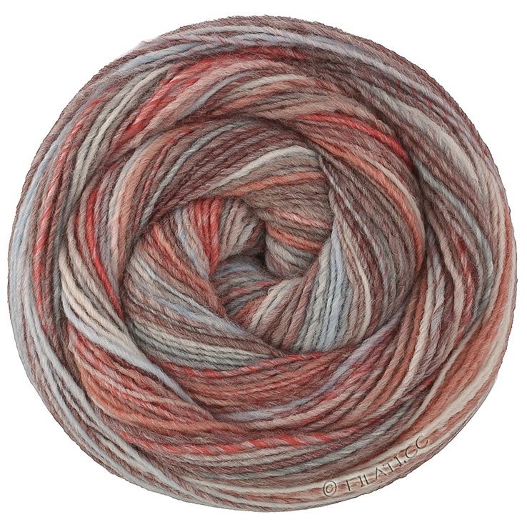 Lana Grossa GOMITOLO DISEGNO | 521-gris marrón/gris azulado/palo de rosa/crema/azul claro/rojo oscuro/taupe