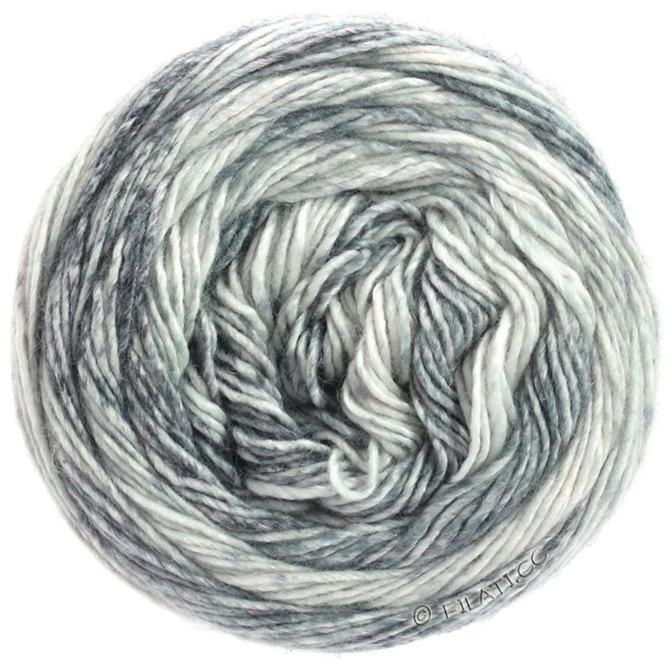 Lana Grossa GOMITOLO DUO 400 | 801-color crudo/gris claro/gris medio/gris oscuro