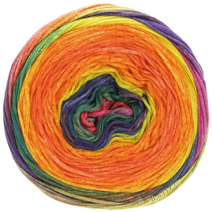 Lana Grossa GOMITOLO FELICE | 711-naranja/verde lima/berenjena/fucsia/octanaje/amarillo/purpura