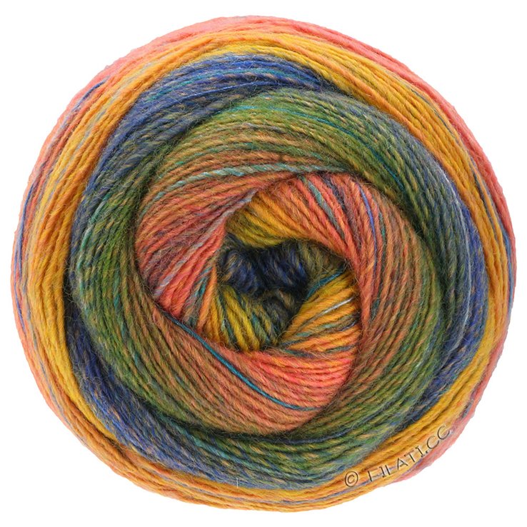 Lana Grossa GOMITOLO MAYA | 851-verde/octanaje/marrón/salmón/naranja/amarillo/turquesa/real