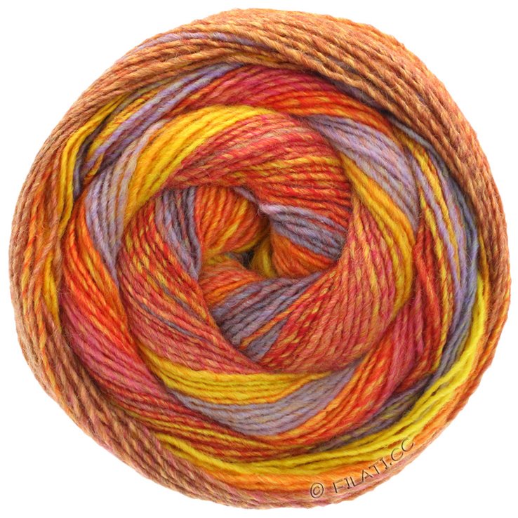 Lana Grossa GOMITOLO MOLTO | 601-rojo/naranja/azul violeta/amarillo
