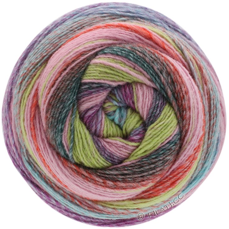 Lana Grossa GOMITOLO TOSCA | 161-rosa/gris rojo/rojo/oliva claro/rojo azulado/jeans