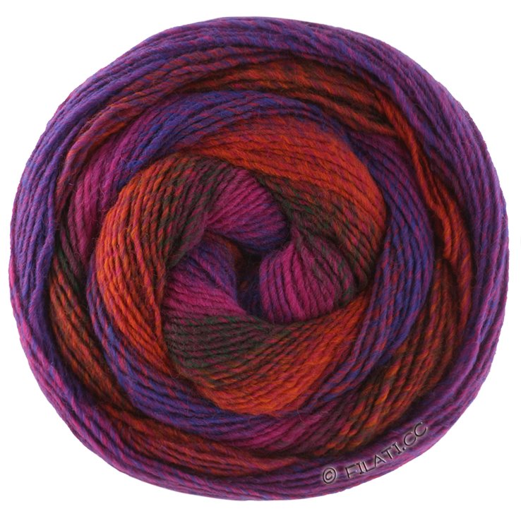 Lana Grossa GOMITOLO VERSIONE | 459-rojo violeta/purpura/verde negro/terracota/azul violeta