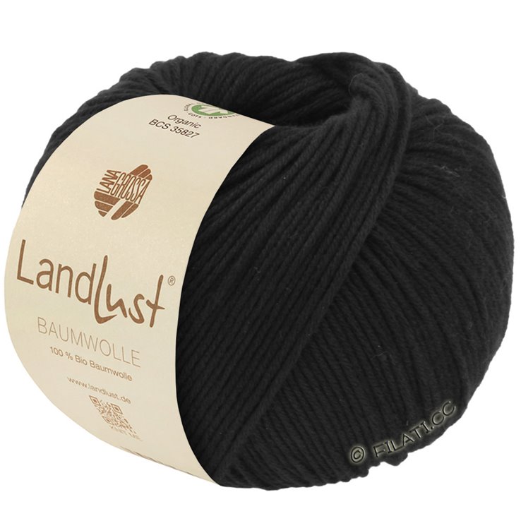 Lana Grossa LANDLUST BAUMWOLLE (GOTS) | 01-negro