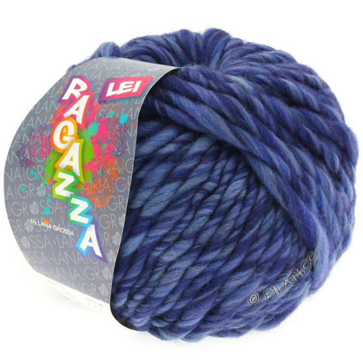 Lana Grossa LEI Mouliné/Color Mix/Spray (Ragazza) | 109-jeans azul/marino mezcla