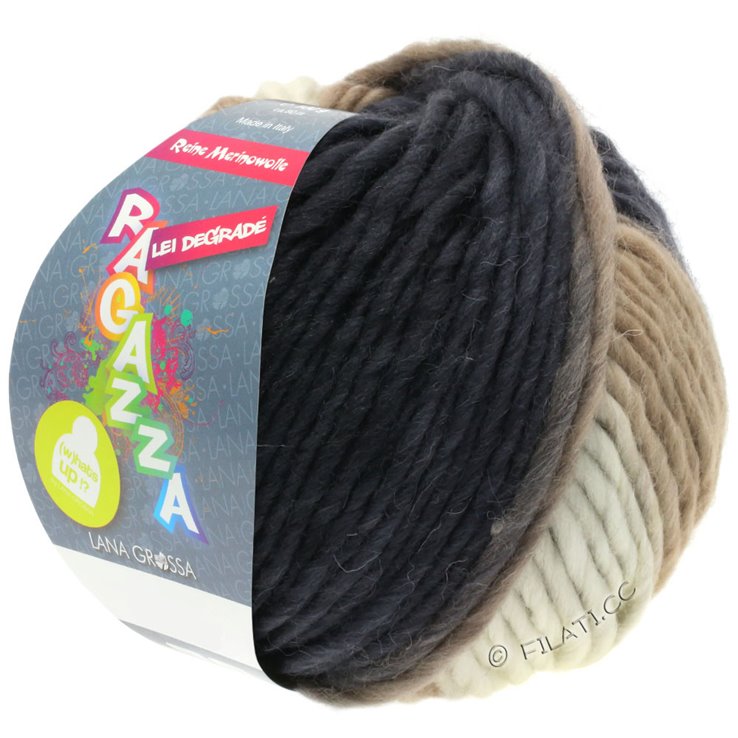 Lana Grossa LEI Dégradé | 501-color crudo/camello/antracita