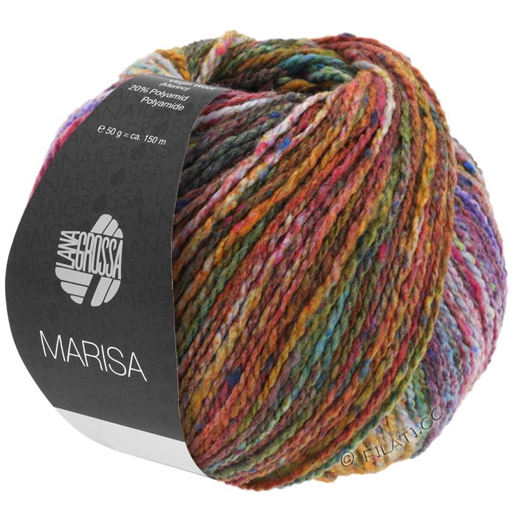 Lana Grossa MARISA | 01-oliva/naranja/turquesa/octanaje/rojo violeta