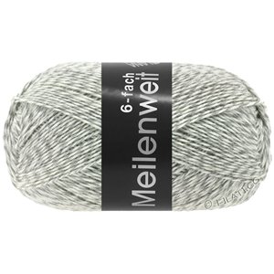 Lana Grossa MEILENWEIT 6-FACH 150g Mouliné/Print/Tweed | 8501-gris claro/blanco