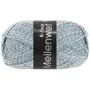 Lana Grossa MEILENWEIT 6-FACH 150g Mouliné/Print/Tweed | 8502-azul claro/color crudo