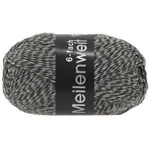Lana Grossa MEILENWEIT 6-FACH 150g Mouliné/Print/Tweed | 8506-gris oscuro/gris claro