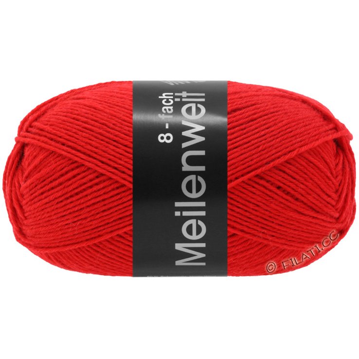 Lana Grossa MEILENWEIT 8-FACH 150g Uni | 9555-rojo