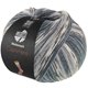 Lana Grossa MEILENWEIT 100g Cashmere Pista | 143-gris acero/gris oscuro/gris claro/gris ratón/azul pastel rayado