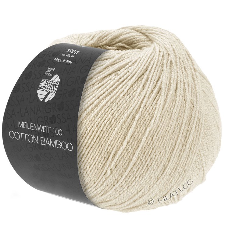 Lana Grossa MEILENWEIT 100g Cotton Bamboo | 11-color crudo