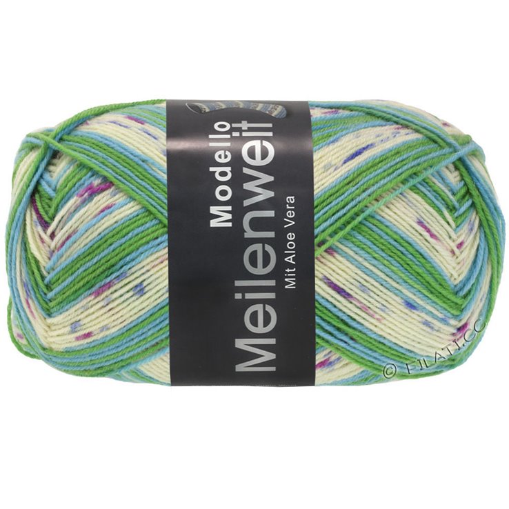 Lana Grossa MEILENWEIT 100g Modello | 4371-crema/violeta/fucsia/azul celeste/jade