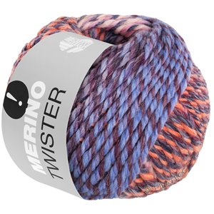Lana Grossa MERINO TWISTER | 11-salmón/azul oscuroro/burdeos/gris púrpura/lila