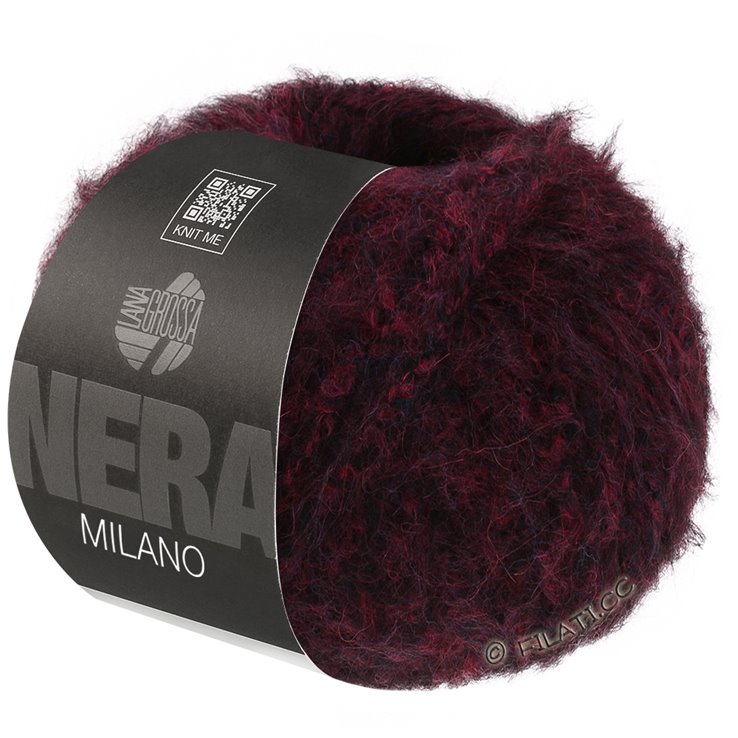 Lana Grossa MILANO (Nera) | 12-rojo oscuro/negro mezcla