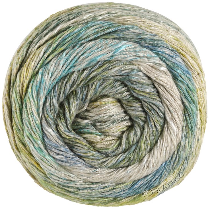 Lana Grossa MOSAICO (Linea Pura) | 001-verde amarillento/gris verde/naturaleza/jade/turquesa/jeans/gris azul