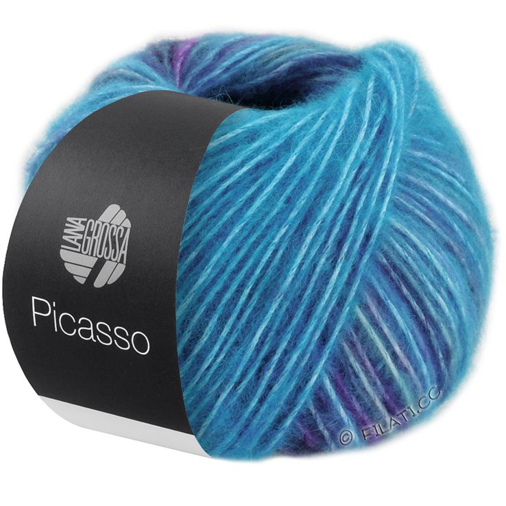 Lana Grossa PICASSO | 03-azul turquesa/azul octanaje/real/azul paloma/gris azul
