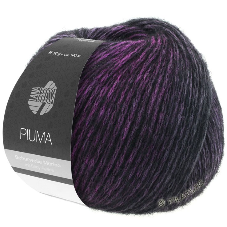 Lana Grossa PIUMA | 01-purpura/rosa pastel/negro