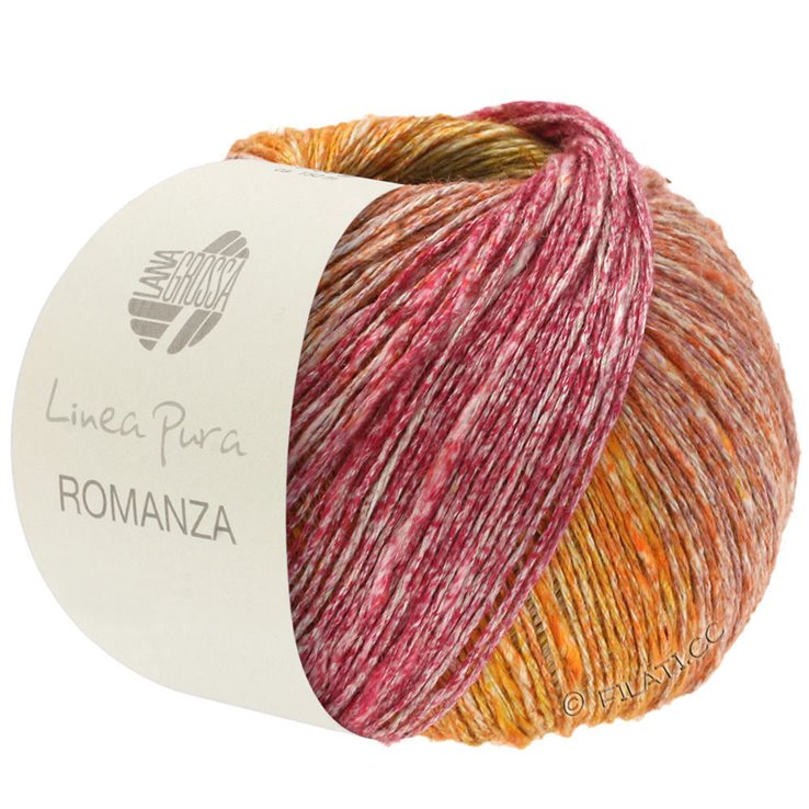 Lana Grossa ROMANZA (Linea Pura) | 01-lino/ciclamino/baya/gris naranja/naranja/amarillo