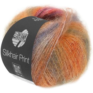 Lana Grossa SILKHAIR PRINT | 406-salmón/rojo violeta/jeans/taupe/herrumbre