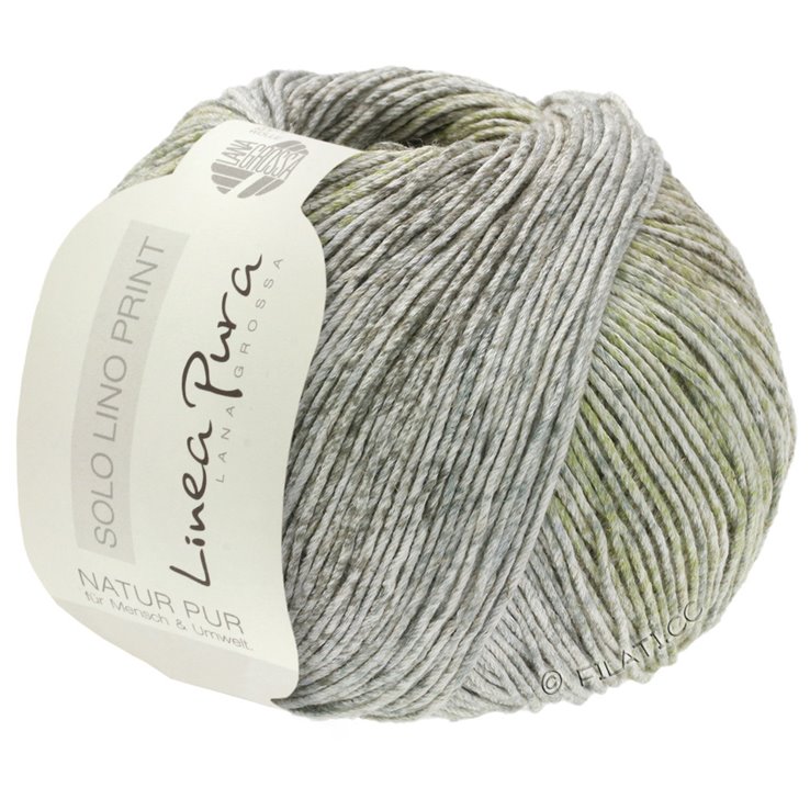 Lana Grossa SOLO LINO Print (Linea Pura) | 151-gris beige/oliva claro/gris