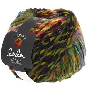Lana Grossa STRIPY (lala BERLIN) | 07-gris/rojo ladrillo/verde amarillento/hoja verde/verde negro/marrón oliva
