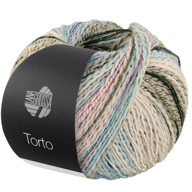 Lana Grossa TORTO | 02-color crudo/menta/rosa/gris verde/verde oscuro/azul claro