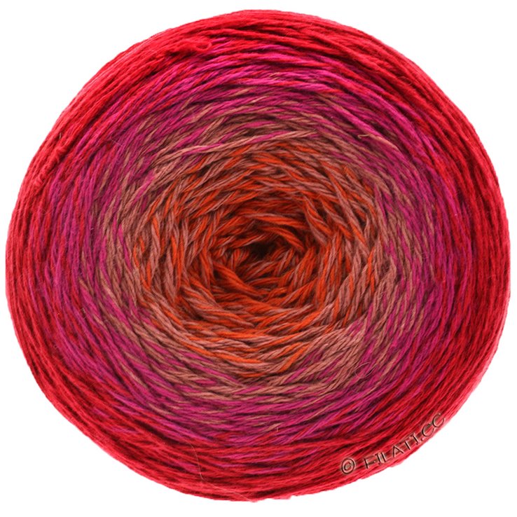 Lana Grossa TWISTED MERINO Cotton | 501-coral/beige/ciclamino/vino tinto