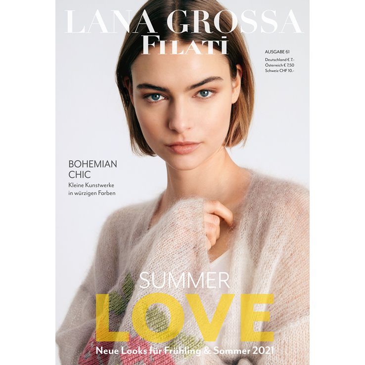Lana Grossa FILATI No. 61 - Revista alemana + instrucciones en inglés