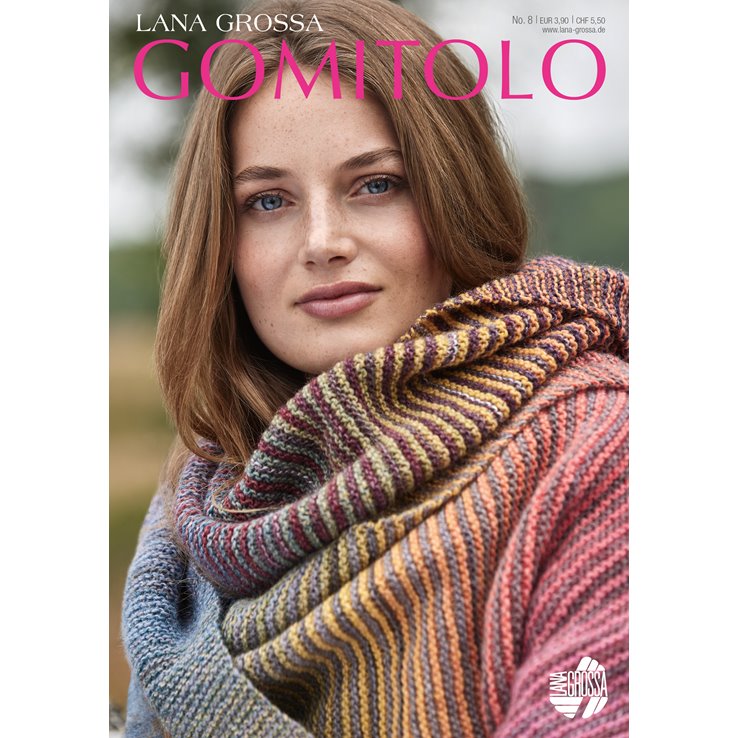 Lana Grossa GOMITOLO No. 8 - Revista alemana + instrucciones en inglés