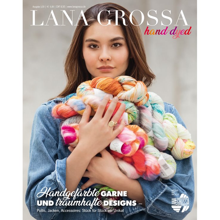 Lana Grossa HAND-DYED - Revista alemana + instrucciones en inglés
