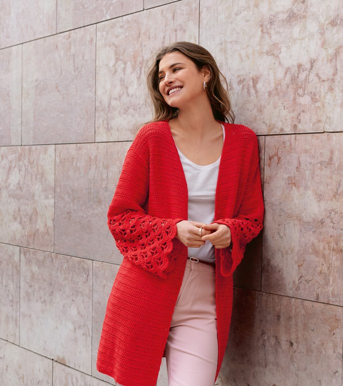 Lana Grossa CARDIGAN IN STÄBCHEN MIT BOGENLOCHMUSTER Gioia