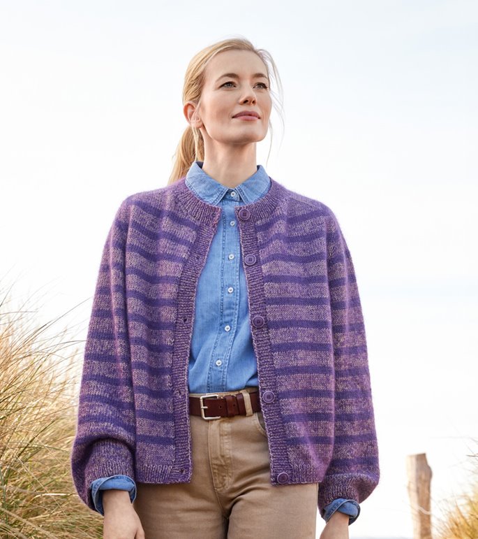 Lana Grossa TOP DOWN STREIFENJACKE Merino Superiore & Silkhair