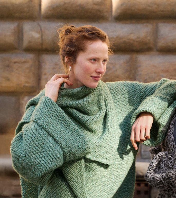 Lana Grossa DIAGONAL-GESTRICKTER-PULLOVER Lucciola