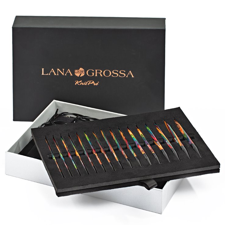 Lana Grossa Conjunto de agujas diseño de madera Multicolor