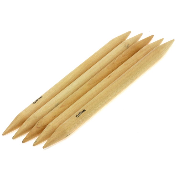 Lana Grossa Juego de agujas madera natural Big & Easy No. 12.0/20cm
