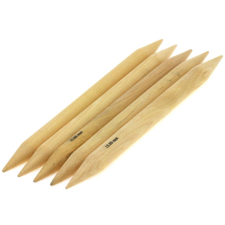Lana Grossa Juego de agujas madera natural Big & Easy No. 15.0/20cm