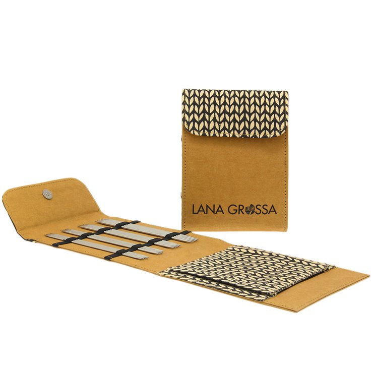 Lana Grossa Conjunto de agujas acero inoxidable 15 cm (marrón)
