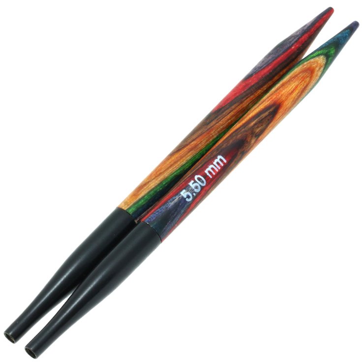 Lana Grossa Agujas circulares intercambiables Vario diseño de madera Multicolor No. 5,5 corto