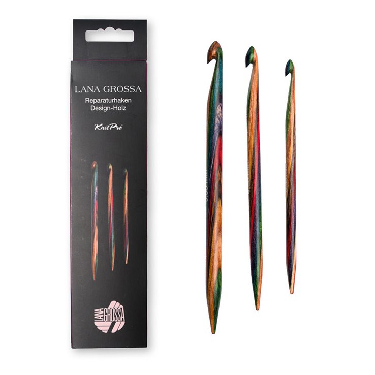 Lana Grossa Juego de ganchos de reparación de madera de diseño