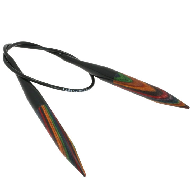 Lana Grossa Aguja circular diseño de madera Multicolor No. 9,0/40cm