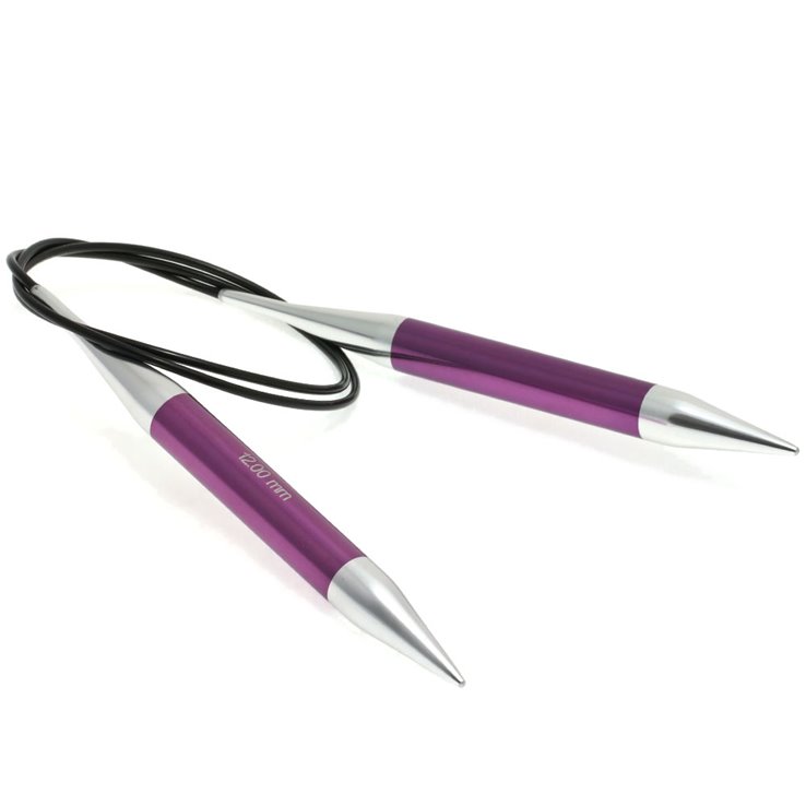 Lana Grossa Aguja circular aluminio Rainbow No. 12,0/80cm