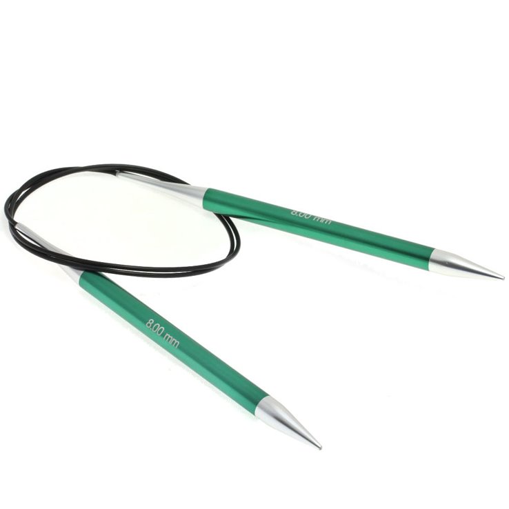 Lana Grossa Aguja circular aluminio Rainbow No. 8,0/80cm