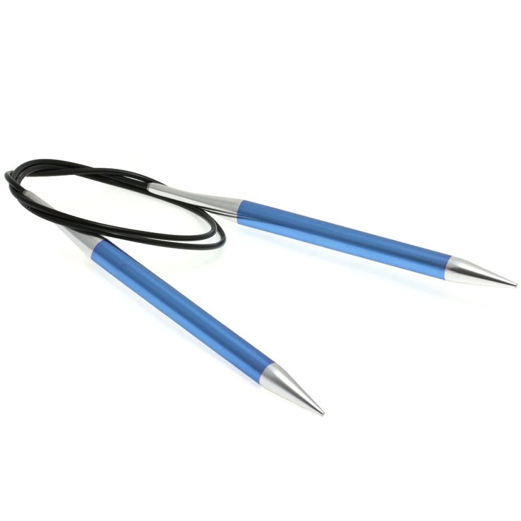 Lana Grossa Aguja circular aluminio Rainbow No. 9,0/100cm