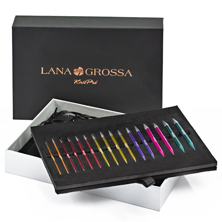 Lana Grossa Conjunto de agujas Aluminium Rainbow